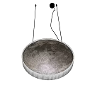 Modern Round Moon Surface Ceiling Light With Hanging Design And Textured Finish
