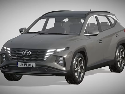 Hyundai Gray SUV With Black Roof Modern Design LED Headlights And Alloy Wheels 3d model