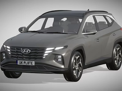Hyundai Gray SUV With Black Roof Modern Design LED Headlights And Alloy Wheels 3d model