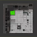 Geometry Panic Themed 3D Game Scene With Industrial Platforms And Machinery