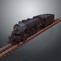 industrial LOFT train vintage train steam train locomotive head steam car 3d model