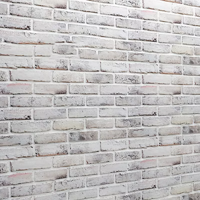 Textured Brick Wall Design with White and Gray Bricks Natural Classic Pattern 3d model