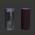 Decorative Cylindrical Household Items With Gray And Brown Textured Surfaces For Home Decor