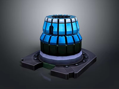 Modern Home Decorative Storage Container With Blue Transparent Top And Black Base Design 3d model