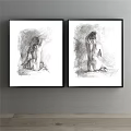 Fashion Illustration Of Two Women In Stylish Outfits With Gold Accents