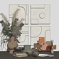 Modern Ornaments Combination Hay Vase Ornaments Combination 3d model