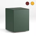 Colorful Cube Shaped Leather Stools in Red Green and Yellow for Modern Spaces