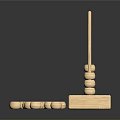 Wooden Abacus with Beads on Rods and Wooden Base as Daily Living Essential