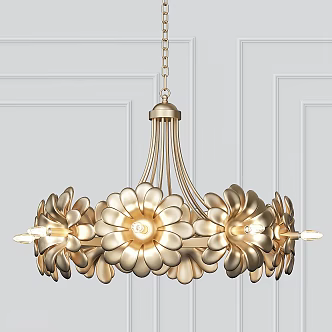 Modern Light Luxury Metal Chandelier 3d model