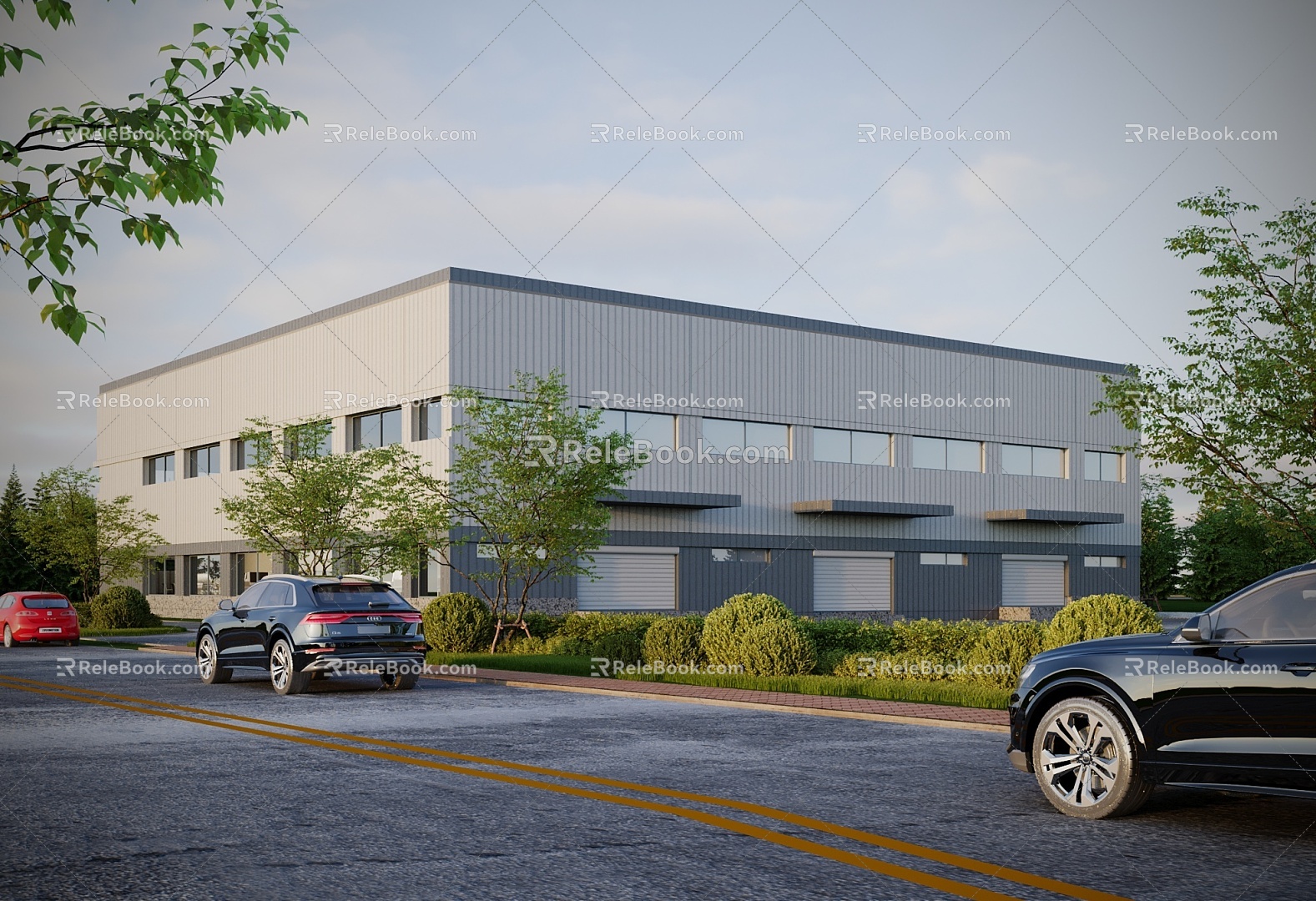 Modern Factory Building 3d model