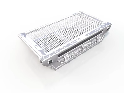 Sturdy Metal Grid Equipment Tray Featuring Reinforced Handles and Industrial Design 3d model