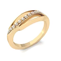 Elegant Gold Ring Design With Sparkling Diamonds And Cross Band