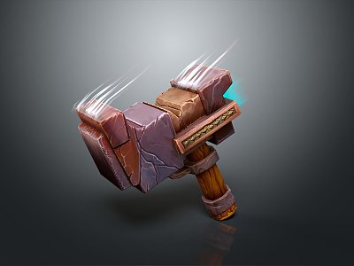 Hammer Warhammer Cartoon Hammer Magic Hammer Thor's Hammer Ancient Weapons Cold Weapons Medieval Items 3d model