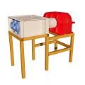 Industrial Mechanical Device With White Red Components On Wooden Stand