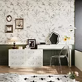 Chic White Dressing Table With Irregular LED Mirror And Transparent Acrylic Chair For Elegant Bedroom