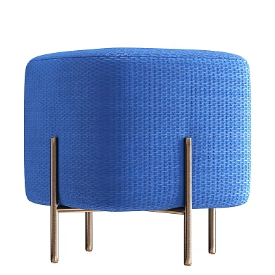 Blue Square Woven Sofa Stool With Metal Legs Modern Home Decor 3d model Blue Square Woven Sofa Stool With Metal Legs Modern Home Decor 3d model