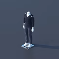 Mannequin Dressed In Black Hoodie Dark Pants And White Shoes On Platform