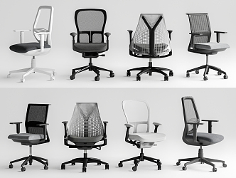 Modern office chair office chair combination 3d model