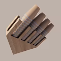 Decorative Ornament Set With Wooden Knife Block And Various Knives For Home Decor