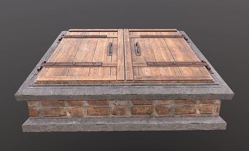 basement cellar basement entrance wooden panel 3d model