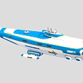 Military Weapon Helicopter With Blue And White Airframe And Weaponry Equipment Design
