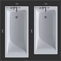 Modern White Bathtub With Various Sizes For Bathroom Interior Design 3d model