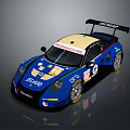 Blue AGVIO ECUSSO Race Car With Italian Flag Colors Pirelli Tires And Aerodynamic Wing