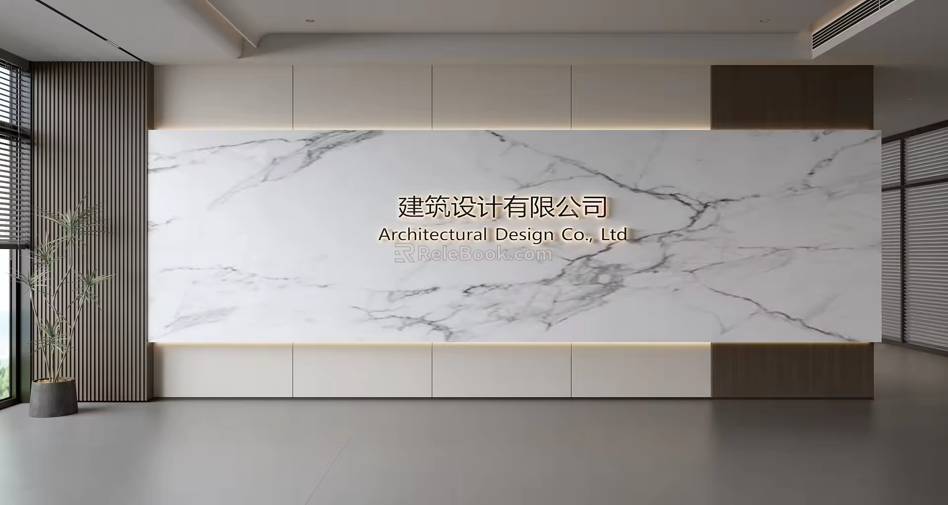Modern Front Desk Background Wall Simple Background Wall Front Desk Reception Area Background Wall Company Front Desk Background Wall 3d model