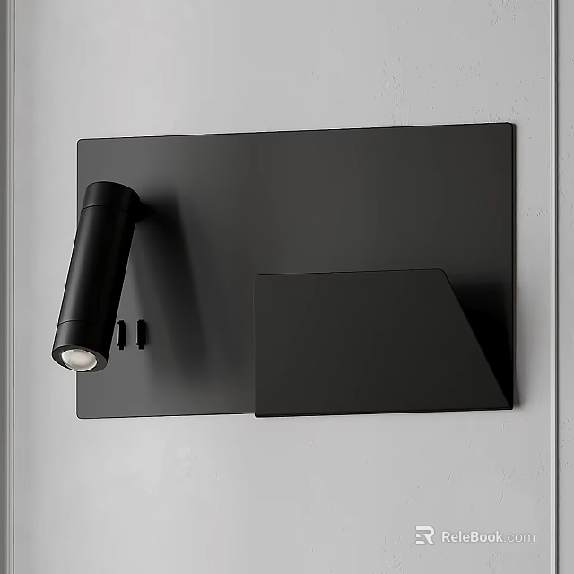 Modern Black Wall Sconce with Sleek Flat Panel Design for Minimalist Home Interior Lighting 3d model