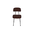 Modern Wooden Dining Chair With Metal Legs Curved Seat And Backrest
