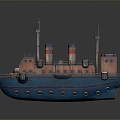 engineering ship industrial ship digging ship gold mining ship 3d model