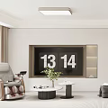 Modern Dining Living Room Interior With Open Layout Dining Table Chairs Display Cabinet And Natural Light