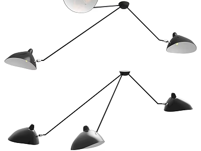 Modern Black Chandelier With Multiple Adjustable Arms For Home Interior Lighting 3d model