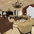 Hotel Lobby Interior Design With Luxury Chandeliers Sofas And Marble Patterned Floor