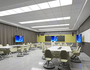 Modern classroom wisdom classroom 3d model