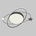 Modern Circular Ring Ceiling Light with Star Decoration for Home Lighting 3d model