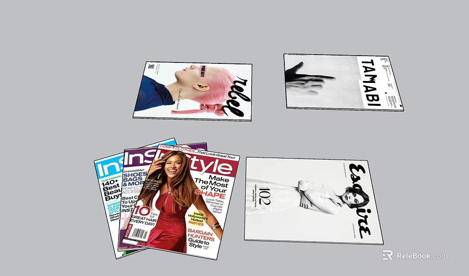 Fashion Magazines Collection With Vogue Instyle Elle Taimagi Covers And 3d model 