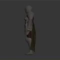 Man in Medieval Knight Full Body Armor with Helmet and Cape