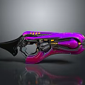 Futuristic Purple Pink Weapon With Sleek Design And Yellow Accents In Scifi Style