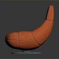 Stylish Modern Orange Chair With Curved Design And Transparent Swivel Base