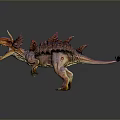 Roaring Fantasy Dinosaur Creature With Vibrant Red Purple Spikes Open Mouth And Tail Weapon