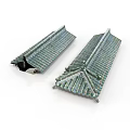 Traditional Chinese Architecture Roof Models With Green Tiles And Eave Designs