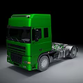 Modern Green Truck Cab Exterior With Sleek Design And Shiny Surface