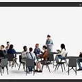 Modern Multiplayer Cafe Characters 3d model