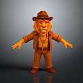 3D Animated Lion Character Wearing Adventurer Hat Coat And Boots With Open Arms Stance