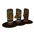 National style pillar totem pole totem 3d model