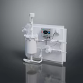 Modern White Automation Control Device With Pipes Display Panel And Valve Components