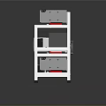 Modern Industrial Laboratory Equipment With Multi Layered Shelving And Compartments