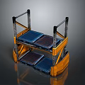 Multi Layer Industrial Equipment With Blue Platforms And Orange Frame For Storage 3d model