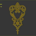 Ornate Decorative Architectural Element With Intricate Scrollwork And Foliate Motifs 3d model